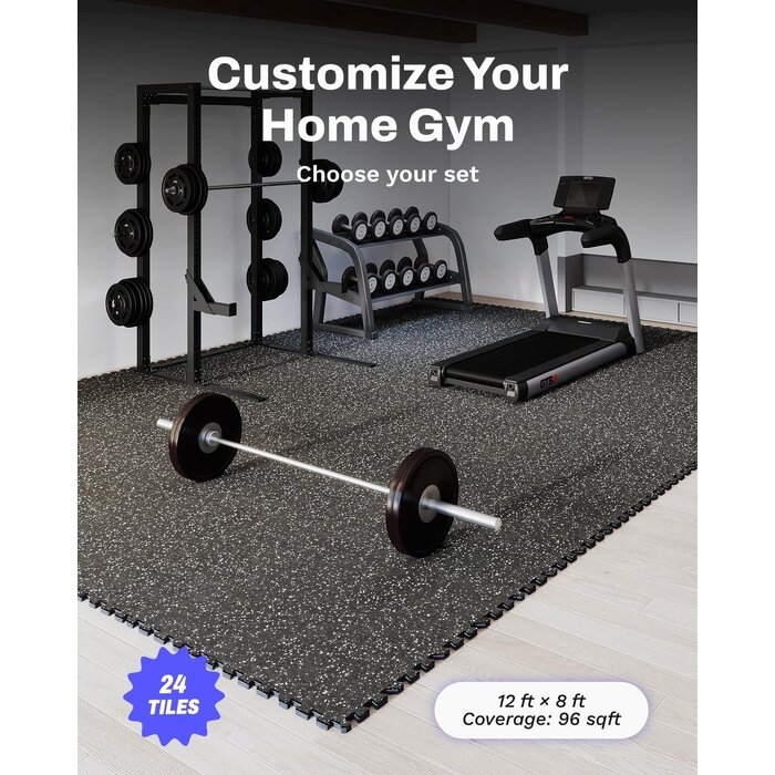 Lot de 24 dalles de sport 60x60cm - Protection haute densité - Jusqu'à -35%