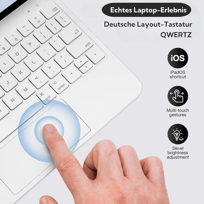 Étui clavier magnétique iPad 10/11 - QWERTZ - Blanc - Jusqu'à 35% de remise