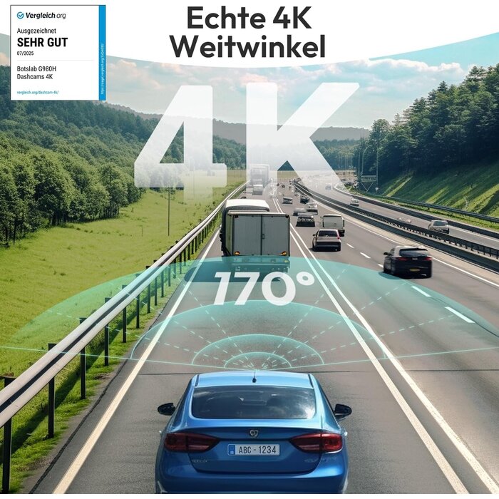 Dashcam 4K Avant/Arrière avec GPS et WiFi - Jusqu'à -35% sur votre sécurité