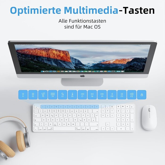 Clavier sans fil Bluetooth pour Mac, QWERTZ - Jusqu'à 35% de remise