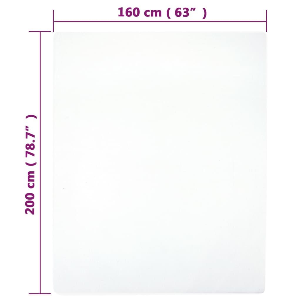 Lot de 2 draps-housses jersey 160x200 cm - Blanc - Jusqu'à -35% de remise