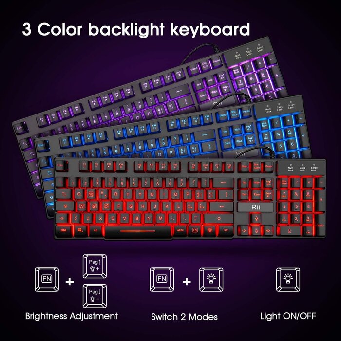 Combo Gaming Clavier & Souris 3200 DPI - Disposition Italienne - Jusqu'à -35%