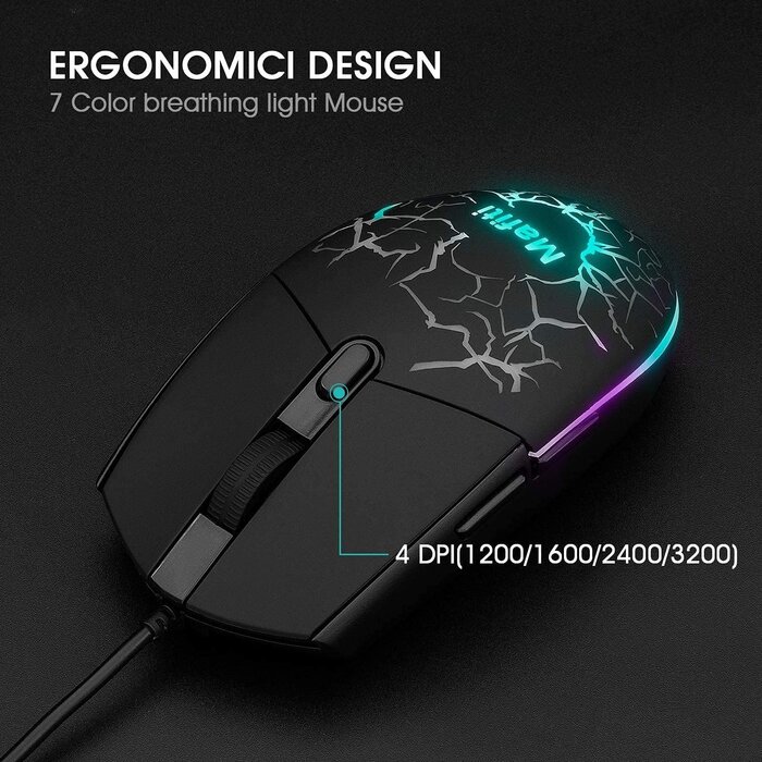Combo Gaming Clavier & Souris 3200 DPI - Disposition Italienne - Jusqu'à -35%