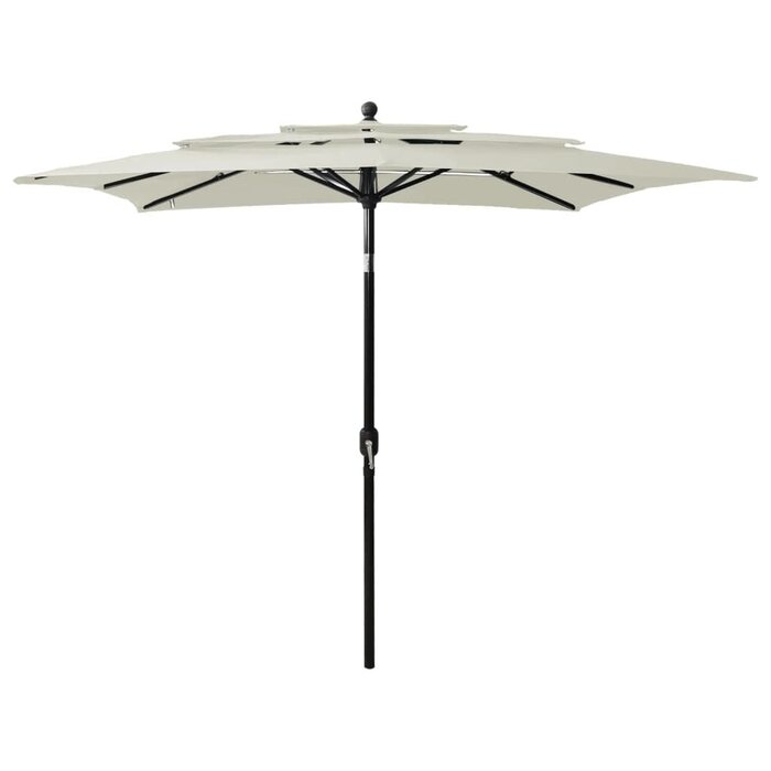 Parasol 3 niveaux aluminium 2,5x2,5m Sable - Jusqu'à -35% en Outlet