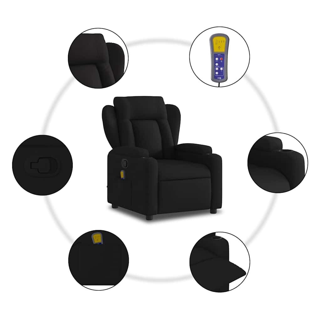 Fauteuil de massage inclinable noir - Jusqu'à 35% de réduction