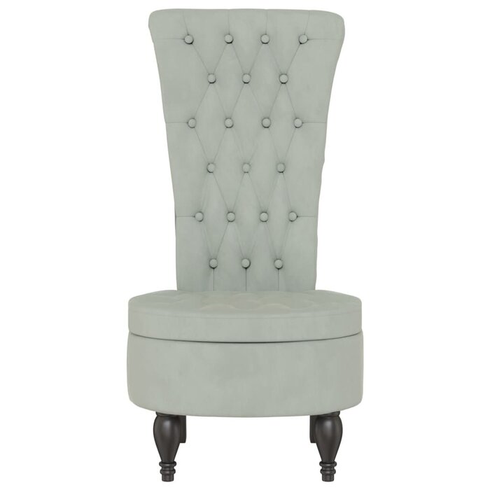 Chaise en velours gris capitonné - Jusqu'à -35% de remise