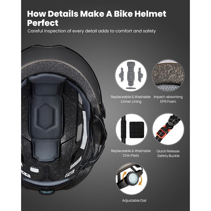 Casque de vélo LED avec visière - Jusqu'à 35% de réduction