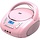 Boombox Portable Rose avec CD, Bluetooth et Radio FM - Jusqu'à -35%