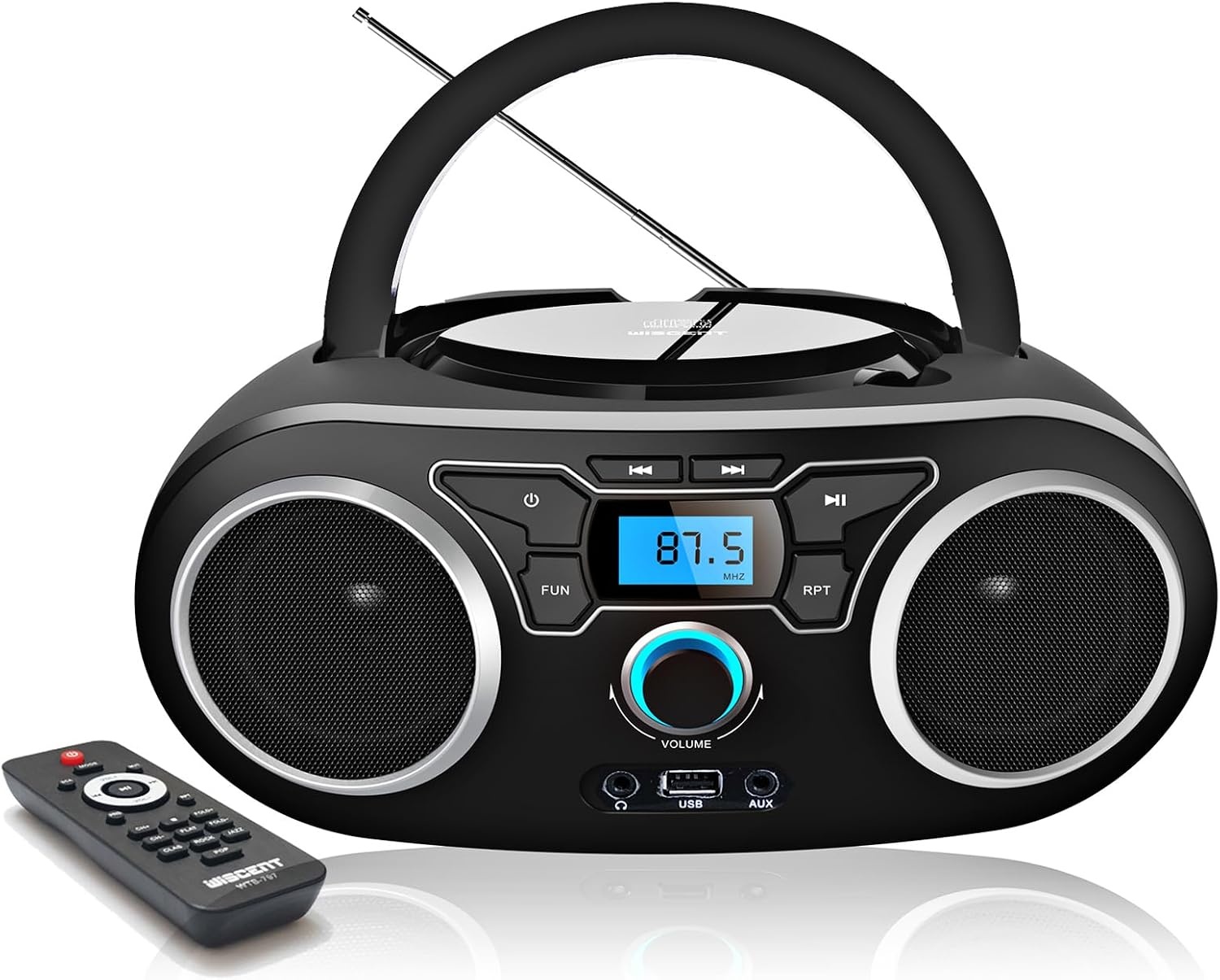 Boombox Portable Rose avec CD, Bluetooth et Radio FM - Jusqu'à -35%
