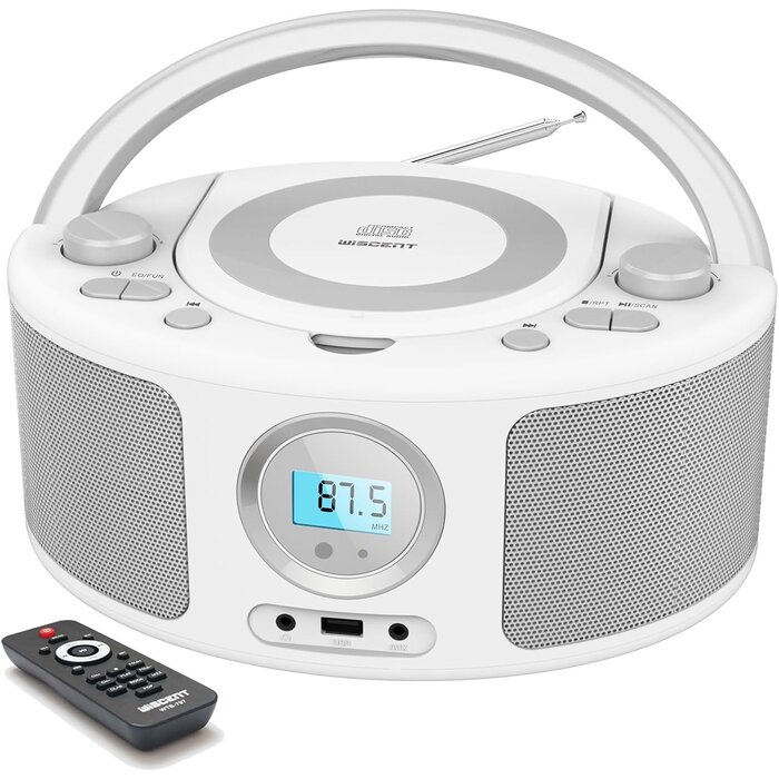 Boombox Portable Rose avec CD, Bluetooth et Radio FM - Jusqu'à -35%