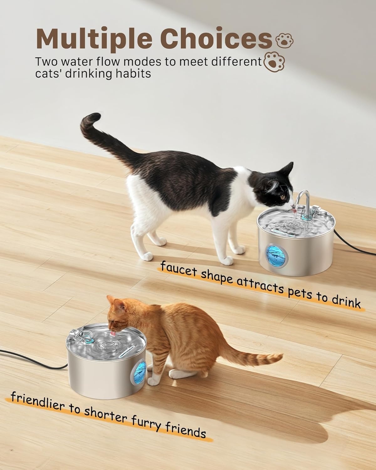Fontaine à eau inox 2,2L pour chat - Jusqu'à -35% sur nos articles outlet