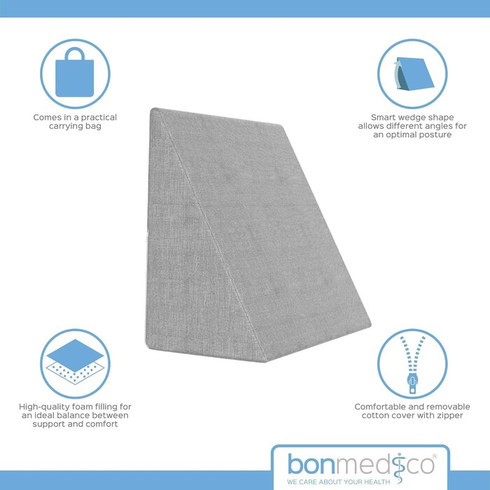 Coussin de lecture triangulaire ergonomique - Gris - Jusqu'à -35%