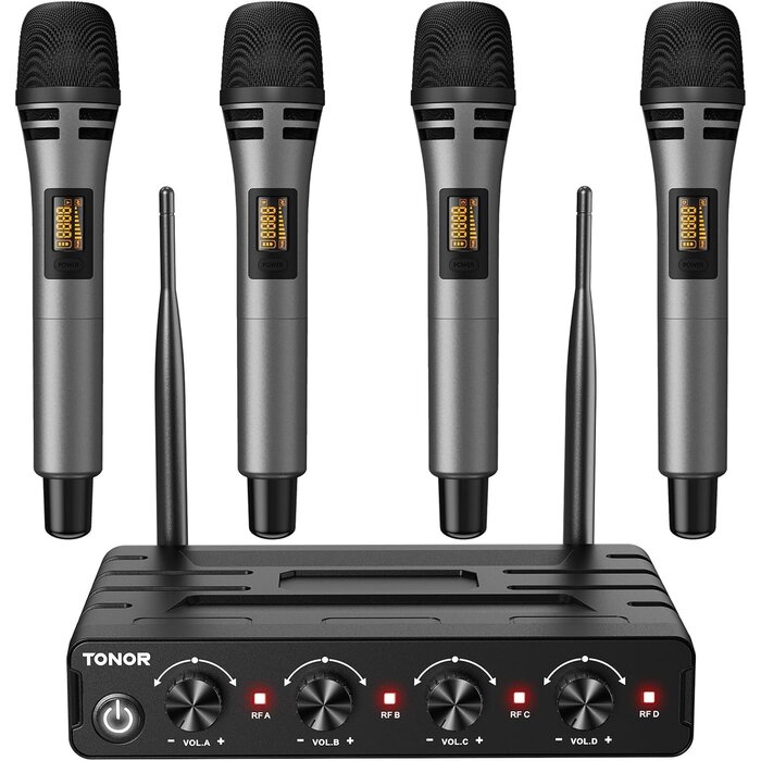 Système de 4 micros sans fil UHF - Portée 60m - Jusqu'à 35% de remise