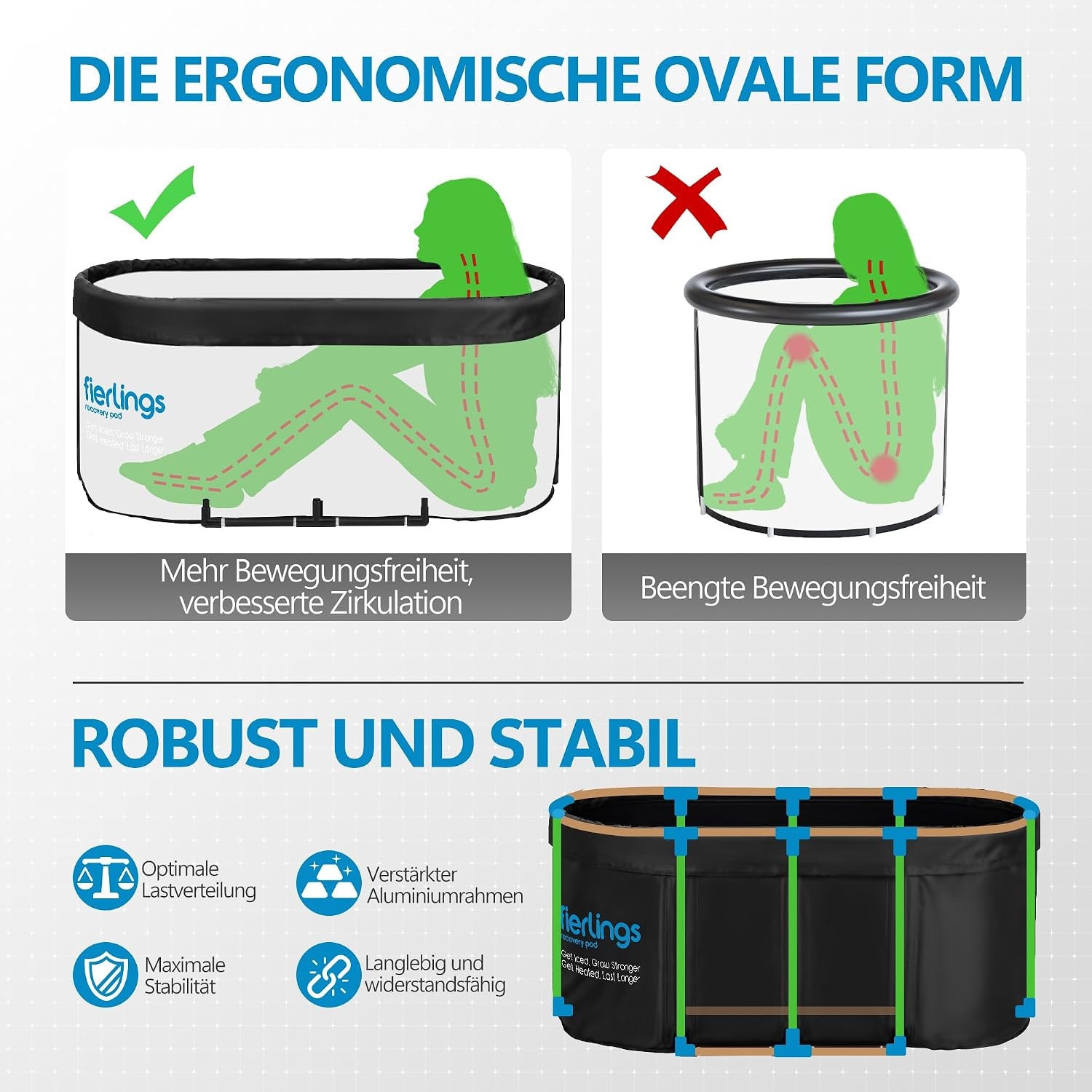 Bain Froid Ovale Pliable 120 cm - Jusqu'à 35% de réduction