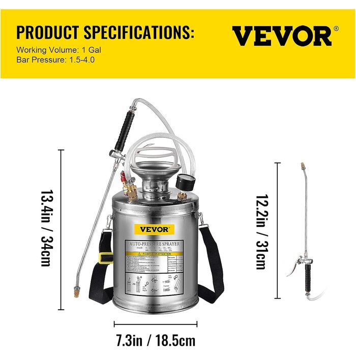 Pulvérisateur jardin inox 4L - Jusqu'à 35% de réduction