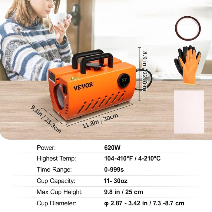 Presse à chaud pour mugs et tasses 620W - Jusqu'à -35% sur votre sublimation