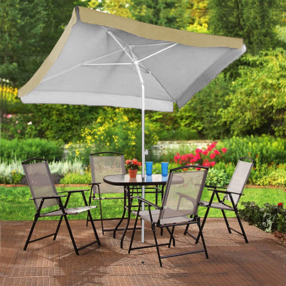 Parasol carré inclinable 160x160cm beige - Jusqu'à 35% de remise