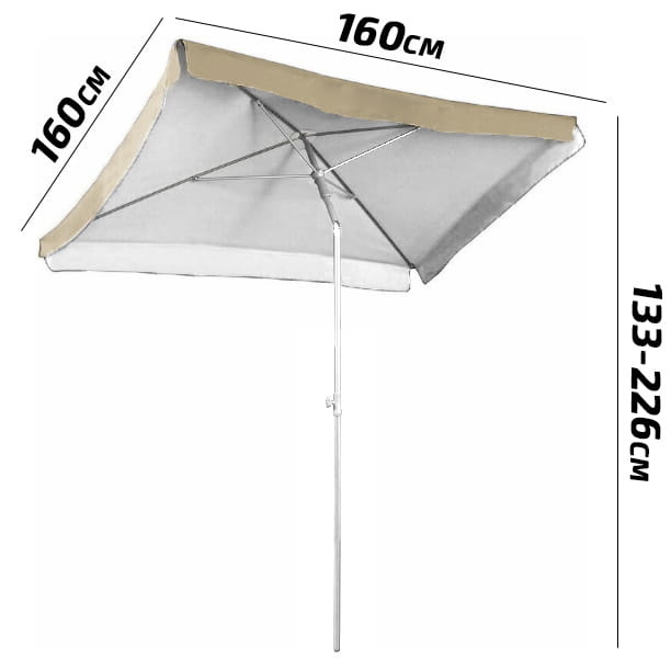 Parasol carré inclinable 160x160cm beige - Jusqu'à 35% de remise