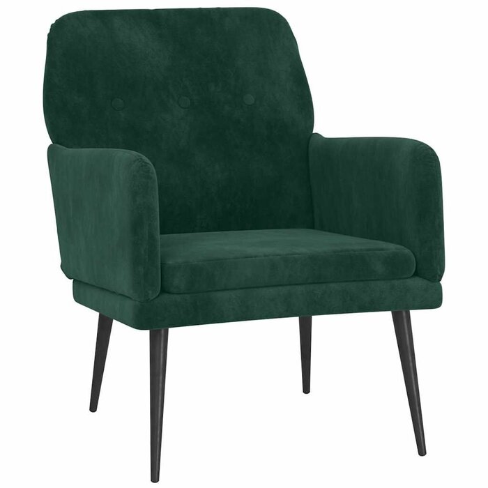 Fauteuil en velours vert foncé - Confort et design - Jusqu'à -35%