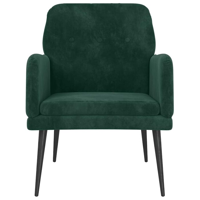 Fauteuil en velours vert foncé - Confort et design - Jusqu'à -35%