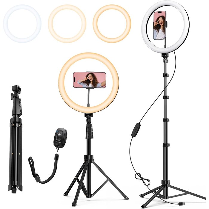 Ring Light LED 12 pouces avec trépied 160 cm - Jusqu'à -35% de réduction