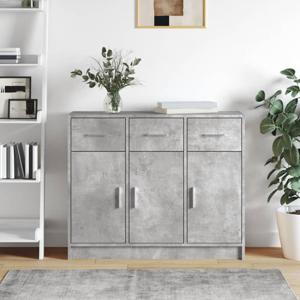 Buffet bas design gris béton - Jusqu'à 35% de réduction