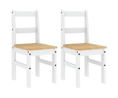 Vidaxl Lot de 2 chaises de salle à manger Panama en pin blanc - Jusqu'à -51,8%