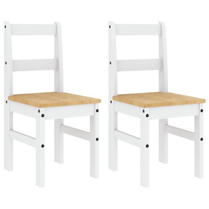 Lot de 2 chaises de salle à manger Panama en pin blanc - Jusqu'à -51,8%