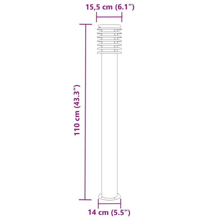 Lampadaire d'extérieur 110 cm inox - Jusqu'à -75,3% de remise
