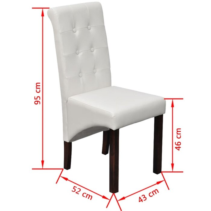 Lot de 2 chaises de salle à manger similicuir blanc - Jusqu'à -71,2%