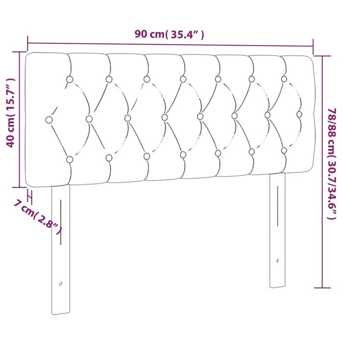 Vidaxl Tête de lit en velours gris clair 90 cm - Jusqu'à -66% - Outlet