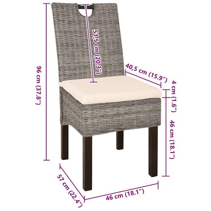 Lot de 2 chaises en rotin et bois de manguier - Jusqu'à -78,5%