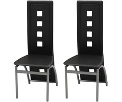 Vidaxl Lot de 2 chaises salle à manger similicuir noir - Jusqu'à -64,5 %