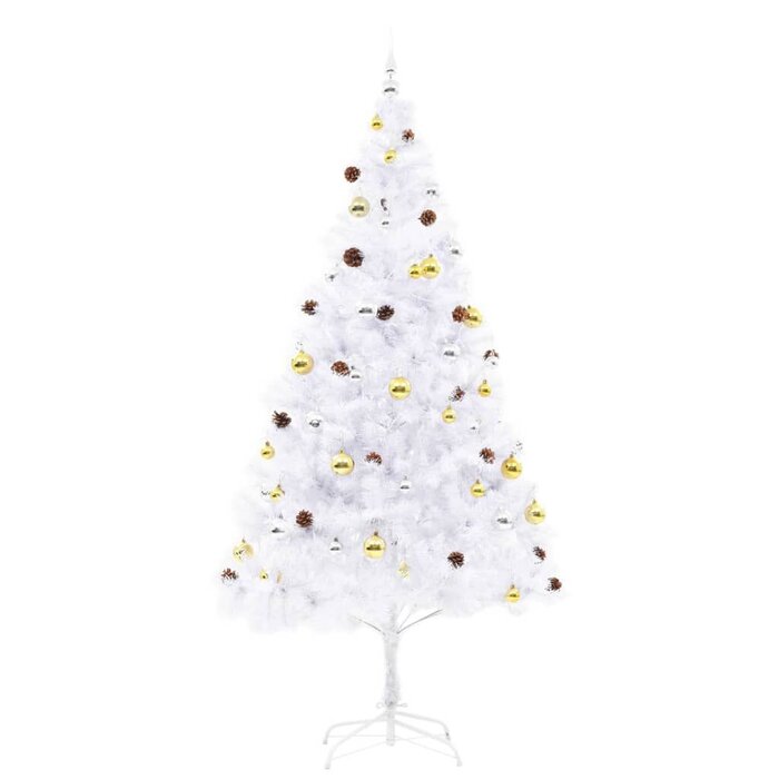 Sapin de Noël artificiel blanc 210 cm avec LED - Jusqu'à -68,4 %