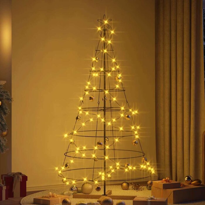 Vidaxl Sapin de Noël Design Conique 180cm - Acier Noir - Jusqu'à -68%