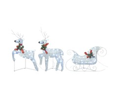 Vidaxl Décoration de Noël Rennes et Traîneau - 60 LED - Jusqu'à -73,9% de remise