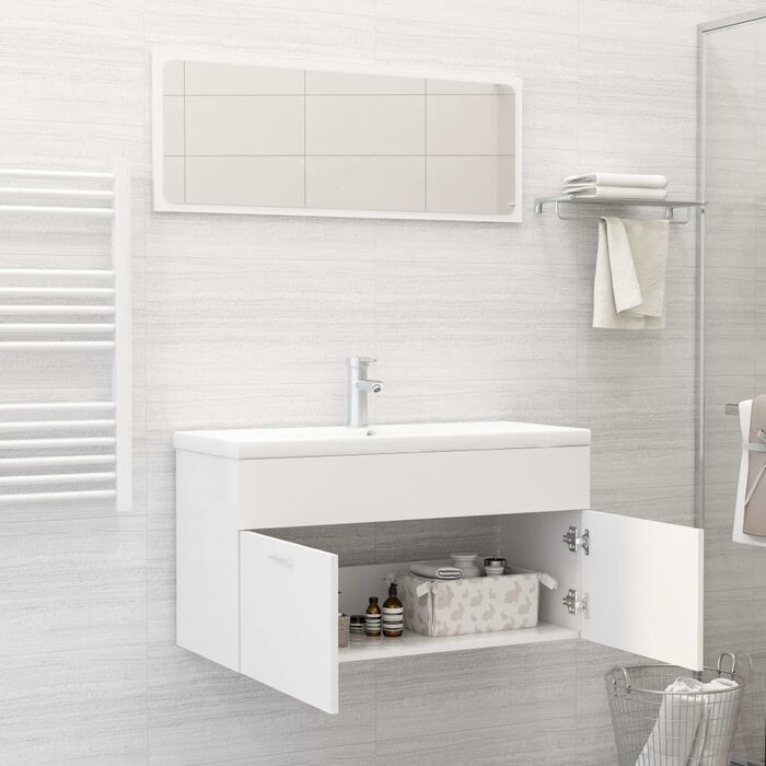 Ensemble meuble salle de bain 90 cm - Blanc - Jusqu'à -71,5%