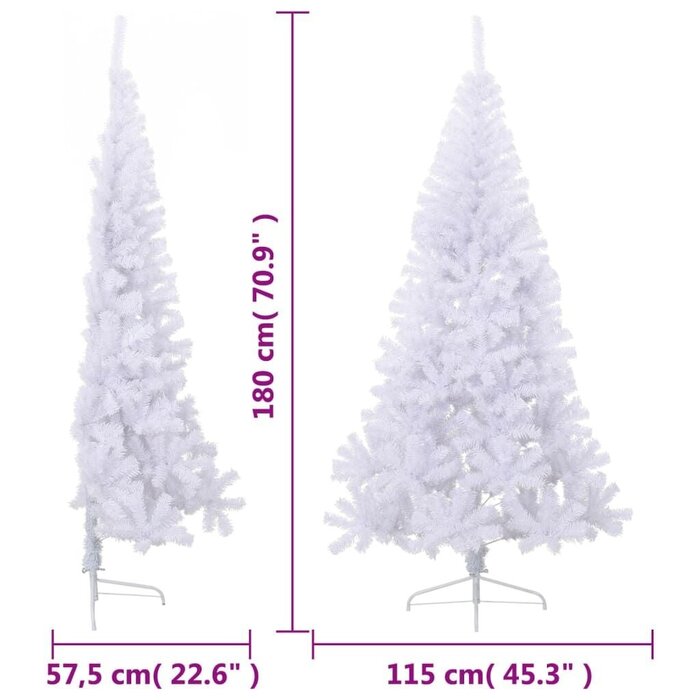 Vidaxl Sapin de Noël artificiel demi-arbre 180 cm blanc - Jusqu'à 57% de réduction