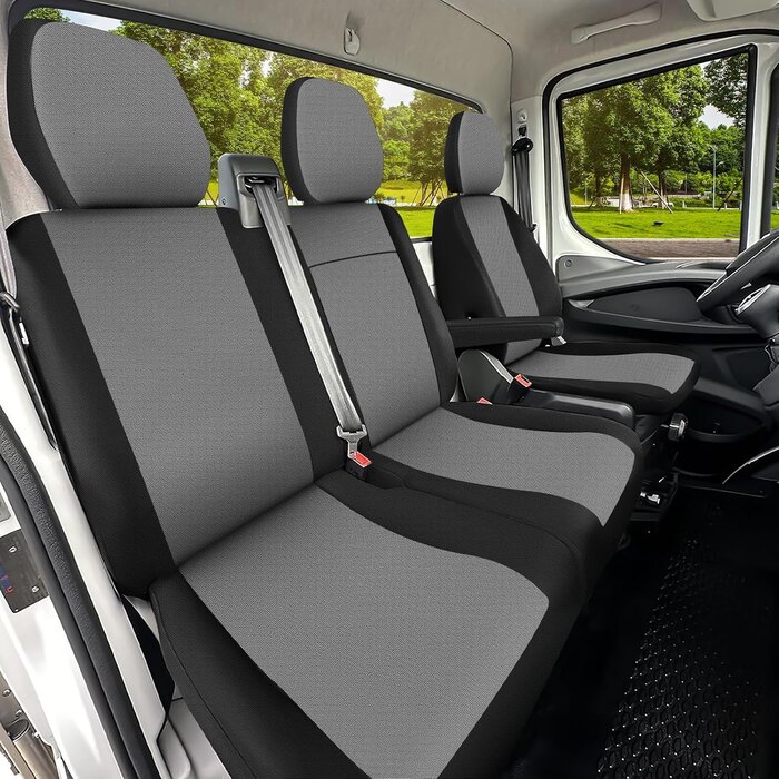 Housses de siège pour Iveco Daily VI (2+1) - Noir/Gris - Jusqu'à -74,6%
