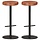 Lot de 2 tabourets de bar en cuir véritable marron - Jusqu'à -73,5%