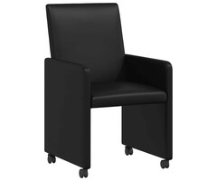 Vidaxl Lot de 2 chaises de salle à manger à roulettes - Noir - Jusqu'à -60,3%