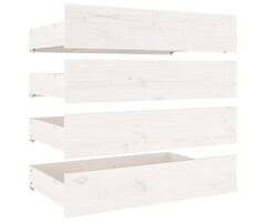Vidaxl Lot de 4 tiroirs de lit en pin massif blanc - Jusqu'à 76% de réduction