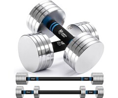 Kit haltères et barre 2-en-1 réglable - 10 kg - Jusqu'à -78,6%