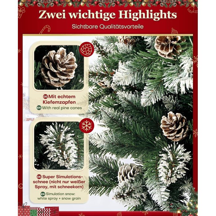 Sapin de Noël enneigé 180 cm - Jusqu'à 69,2% de remise