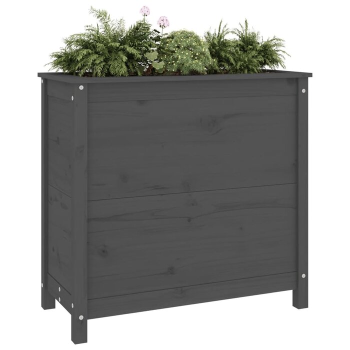 Jardinière sur pieds en pin gris - Jusqu'à -67% sur notre sélection outlet