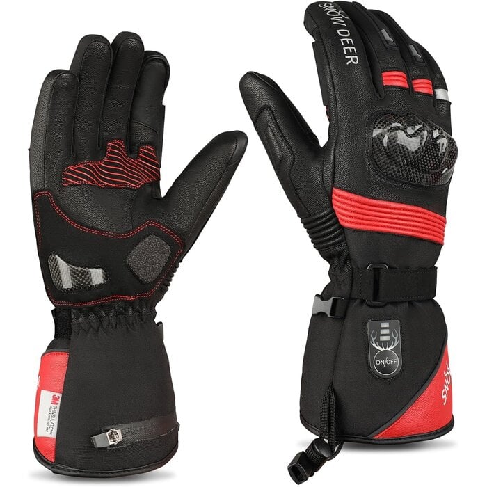 Gants moto chauffants cuir imperméables - Taille S - Jusqu'à -70,5%