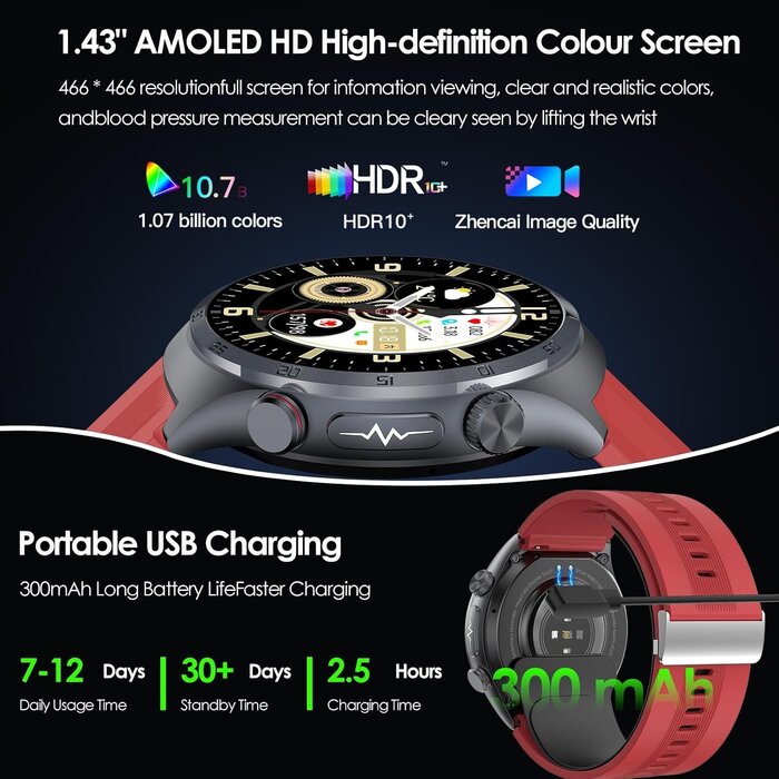 Montre Connectée AMOLED Unisexe - Jusqu'à 70,6% de remise