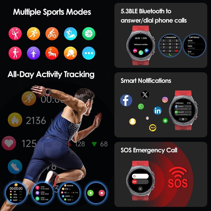 Montre Connectée AMOLED Unisexe - Jusqu'à 70,6% de remise