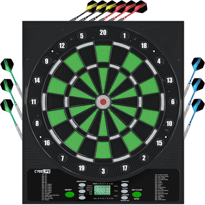 Cible de fléchettes électronique - 34 jeux - Jusqu'à -64,8% de remise
