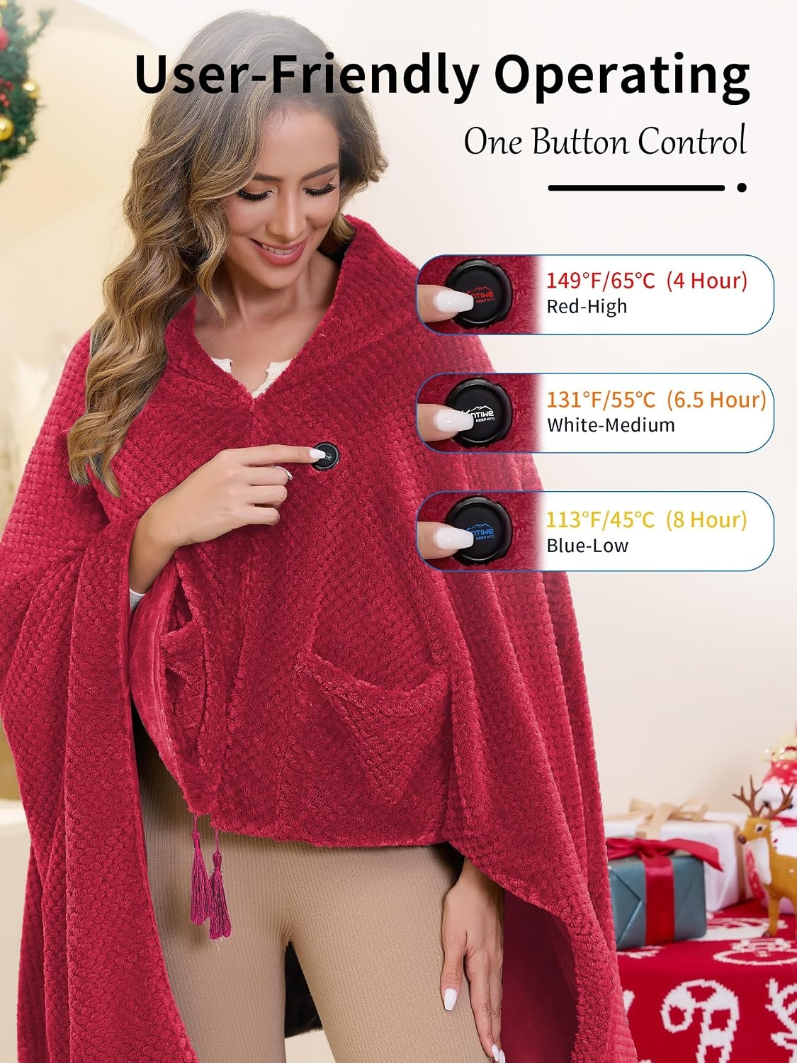 Couverture chauffante sans fil 150x100cm - Jusqu'à 64,3% de réduction